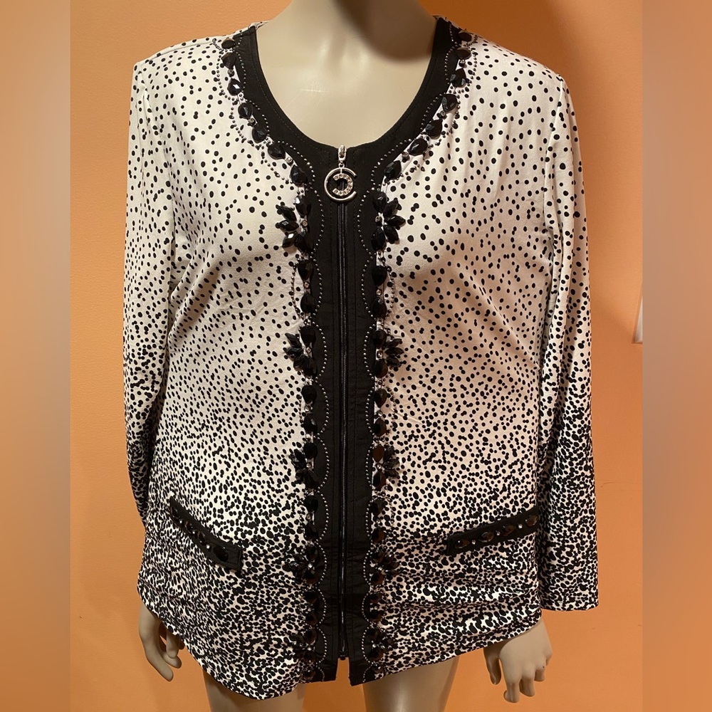 Brand-Tinshuni from Turkey/Istanbul Women Blazer, Color White and Black, Size 54